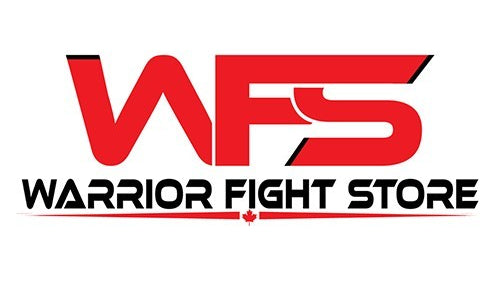 Logo of Warrior Fight Store with red and black design on a white background