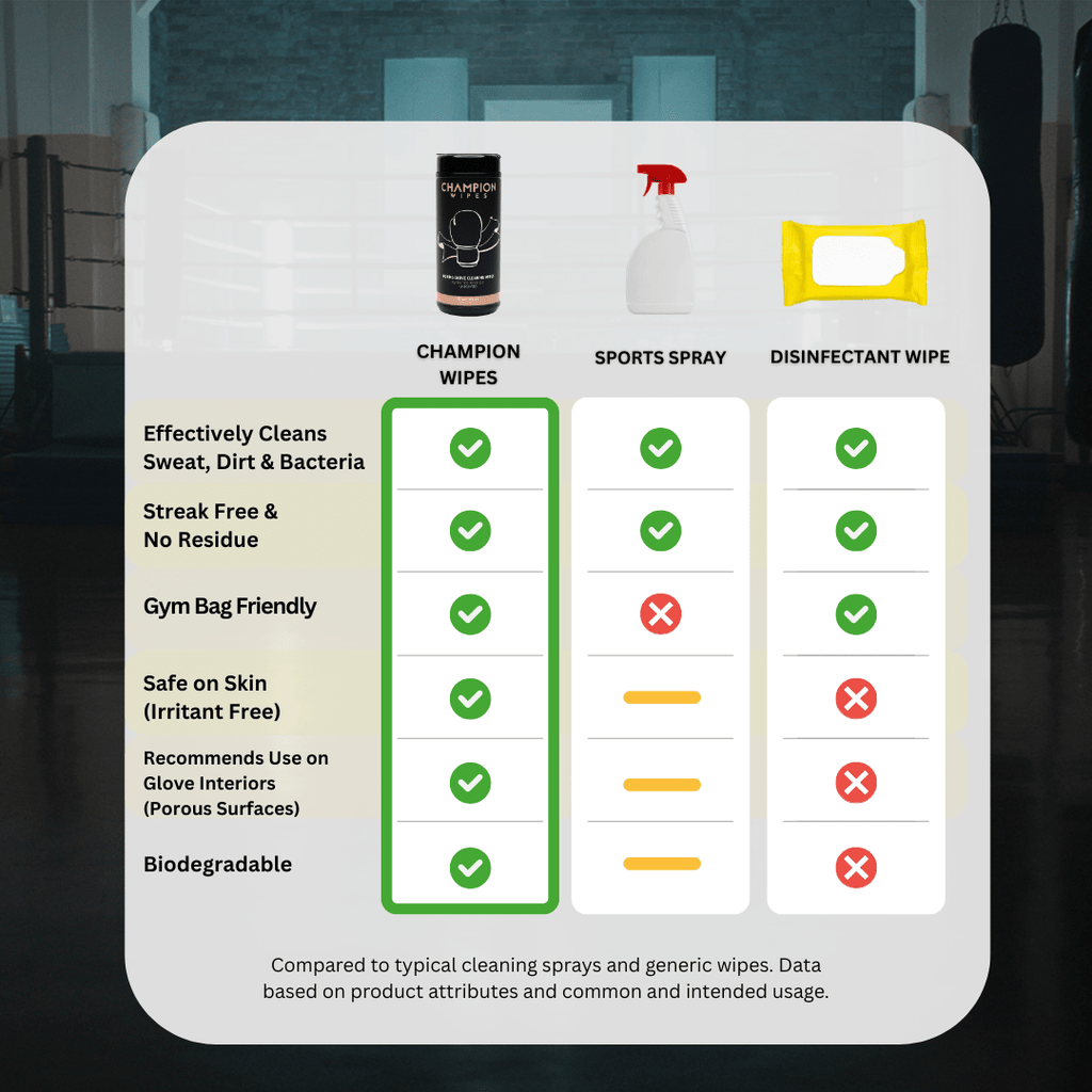 Boxing Glove Cleaning Wipes - 45 Wipes | Unscented or Fresh Linen - Champion Wipes