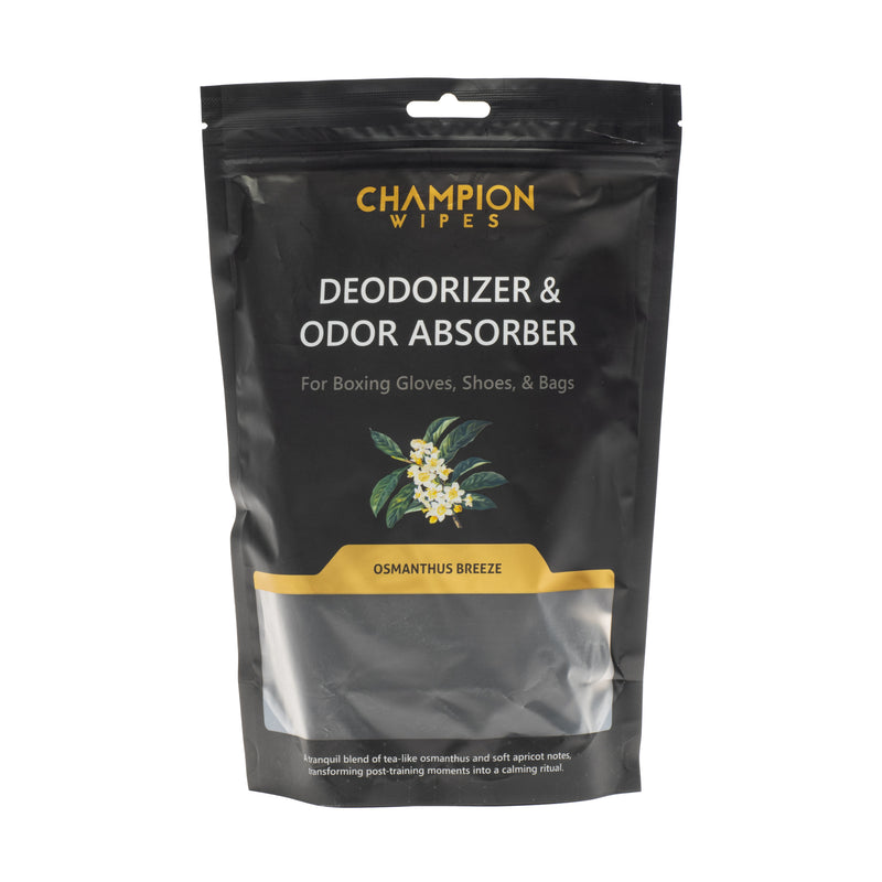 Champion Wipes™ Glove Deodorizer & Odor Absorber “Nunchuck” – Scented Dual Bamboo Charcoal Pouches with Hanging Strap for Gloves, Shoes, Bags & Cars - Champion Wipes