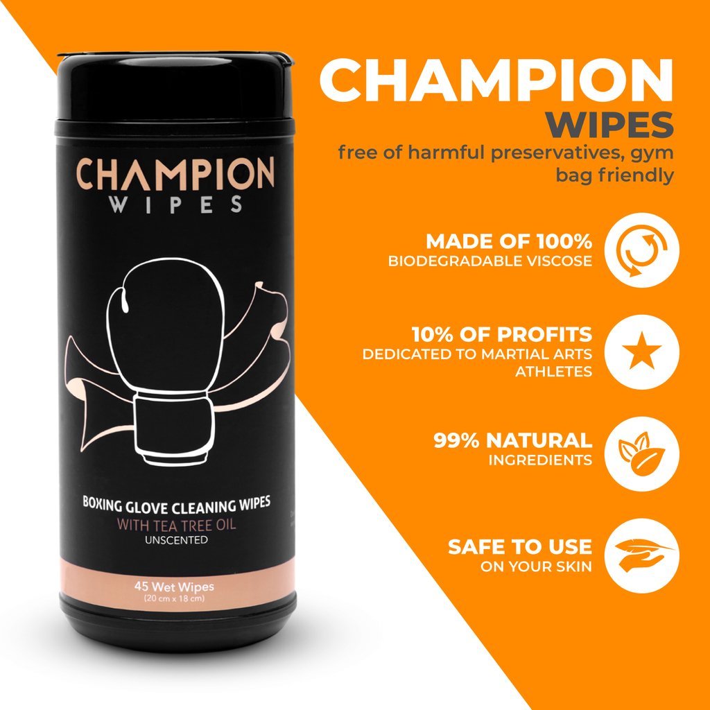 Boxing Glove Cleaning Wipes - 45 Wipes | Unscented - Champion Wipes